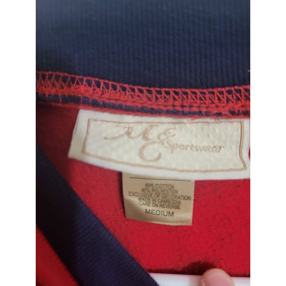 VTG Christmas Sweatshirt Best Grandma Nanny Granny Ever Embroidered Cottage MED - Picture 4 of 10